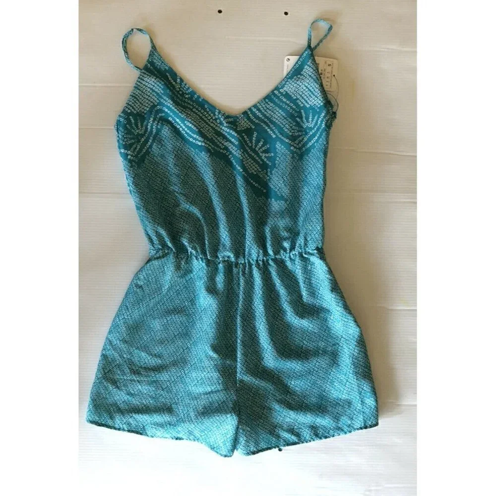 Zara Women Green Printed Casual Lightweight Strappy Romper Size S - Picture 2 of 8